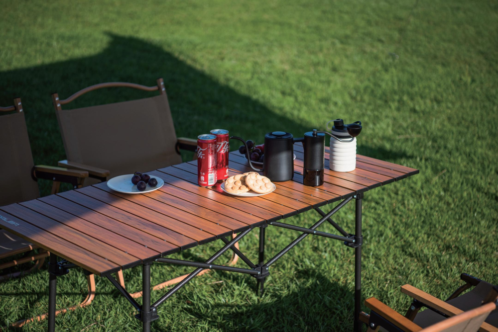 Wood Grain Folding Lift Table